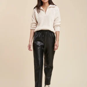 Pantalon jogpant effet cuir