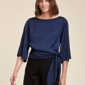 Top ample en satin de viscose