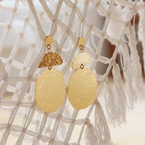 Boucles d'oreilles martelées dorées