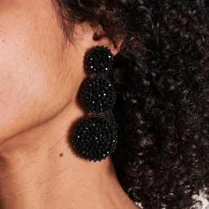 Boucles d'oreilles longues noires