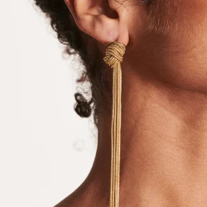 Boucles d'oreilles longues dorées