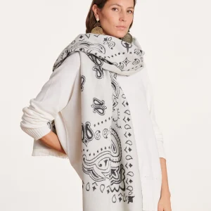 Écharpe écrue imprimé bandana