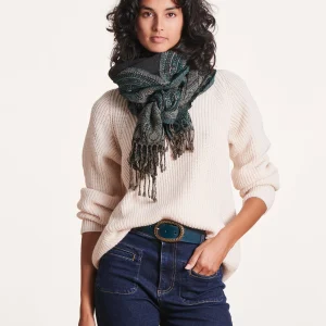 Écharpe bleue en jacquard