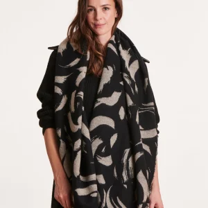 Écharpe noir et blanc en laine