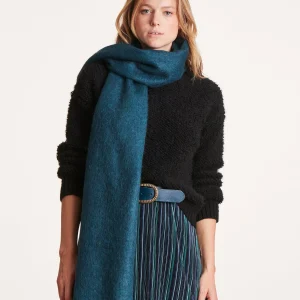 Écharpe unie bleu pétrole