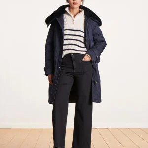 Parka bleu marine mi-longue