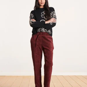 Pantalon carotte 7/8ème bordeaux