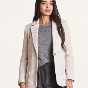 Veste tailleur écrue en velours