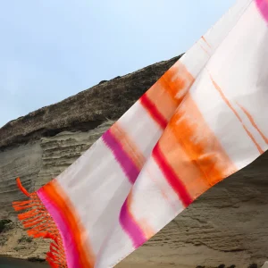 Foulard en coton rose imprimé