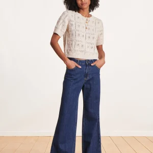 Jean large taille haute en coton biologique