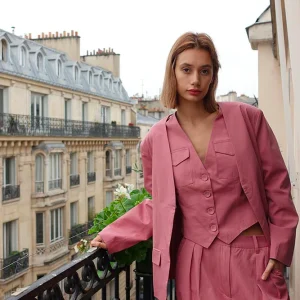 Gilet sans manches Florine Rose