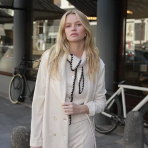 Veste tailleur Ellen écru en velours