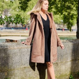 GIANNA - Manteau à capuche en fausse fourrure