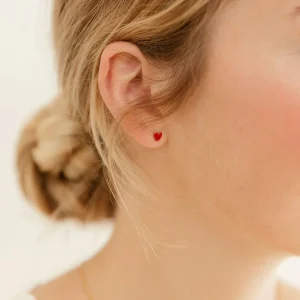 Puces coeurs Mims – Rouge | Grizzly Chéri