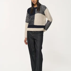 Pull bleu oversize motif graphique