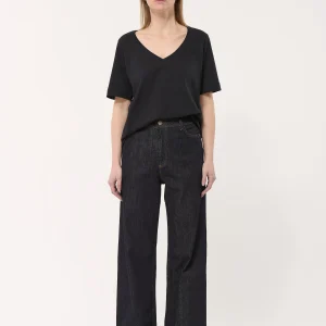 Jean flare taille haute brut en coton biologique