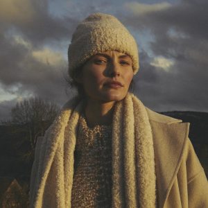 Bonnet blanc en maille mousseuse épaisse