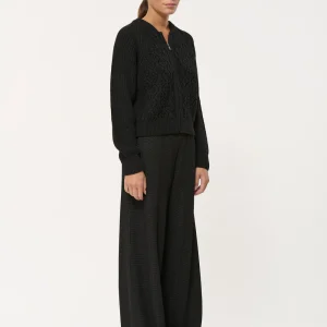 Gilet noir épais à torsades graphiques