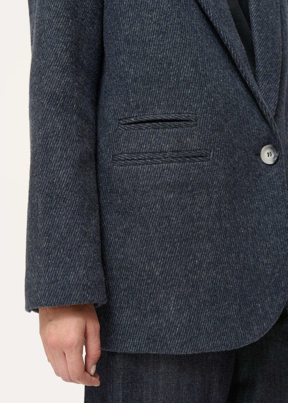 Manteau tailleur gris anthracite en lainage – Image 4