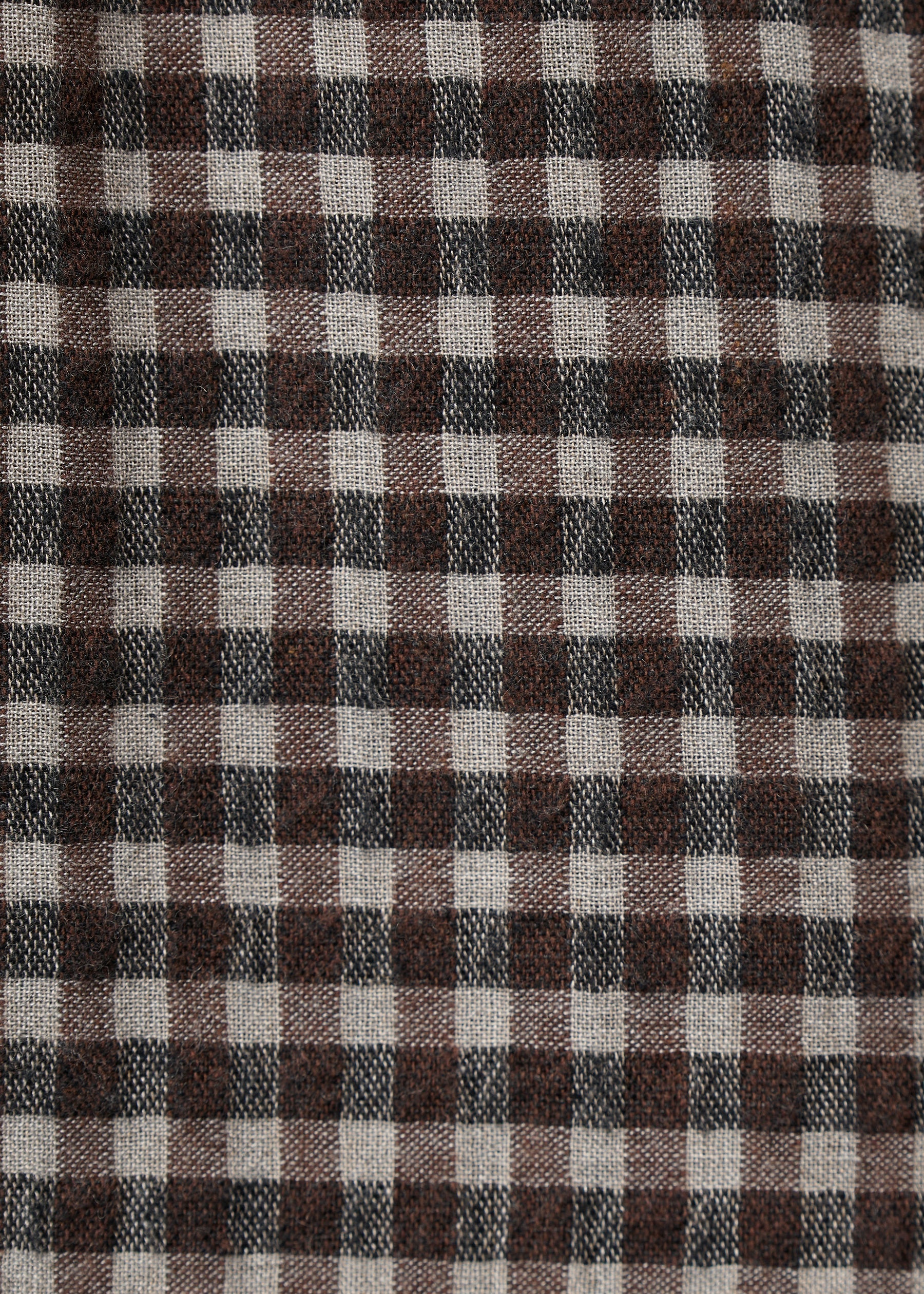 Jupe longue marron évasée à carreaux vichy – Image 4