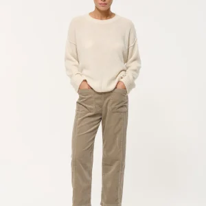 Pantalon droit camel en velours côtelé