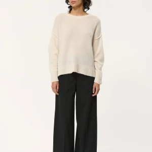 Pull blanc oversize en laine et mohair