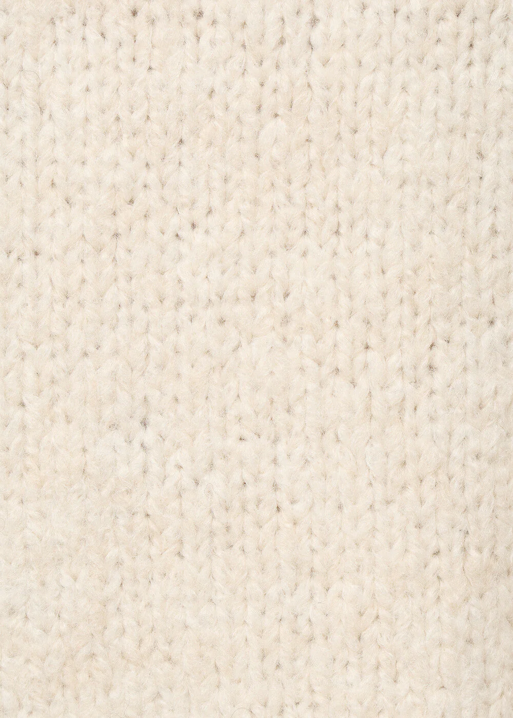 Pull blanc oversize en maille mousseuse col montant – Image 4