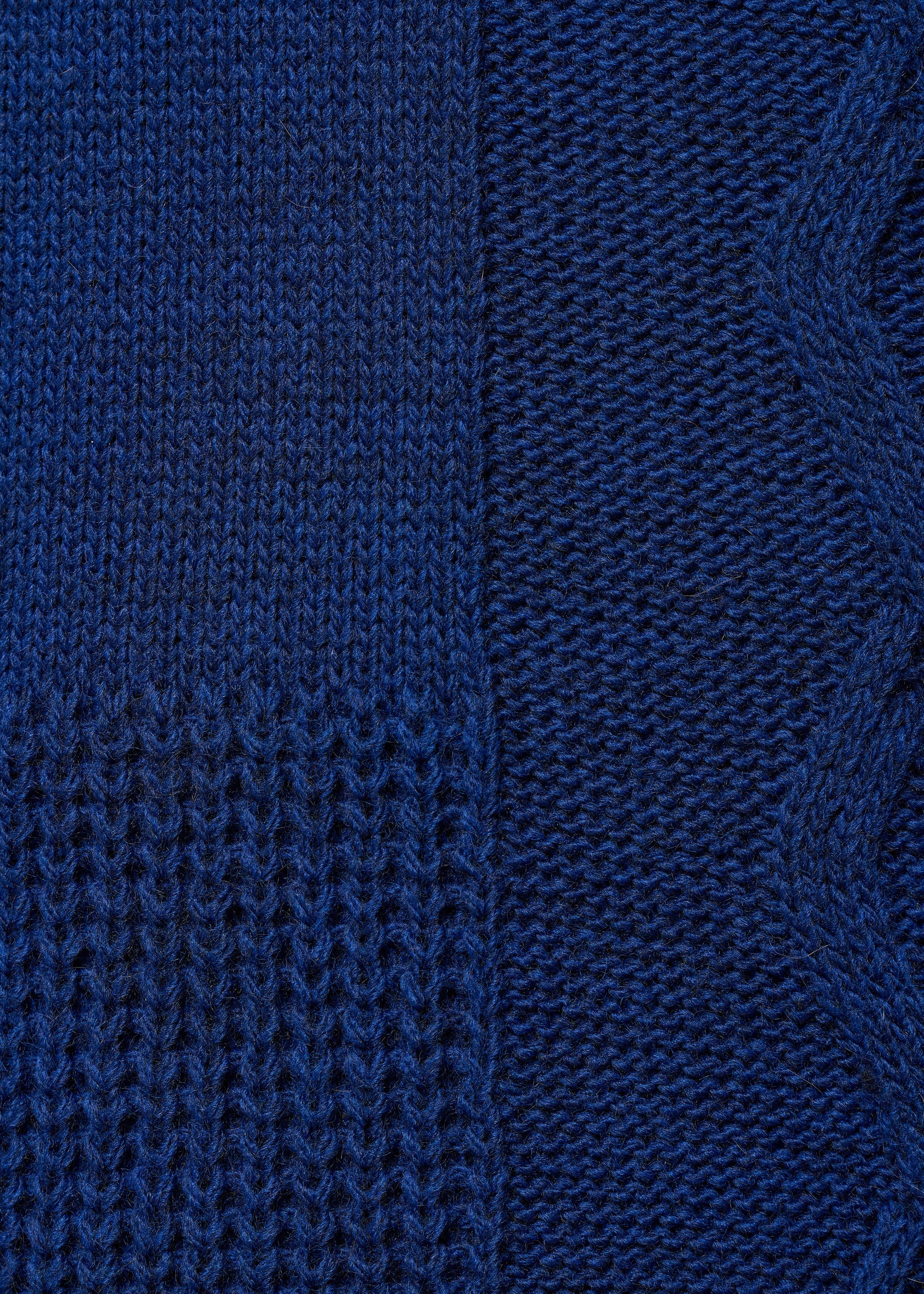 Pull bleu marine sans manches à points de tricots graphiques – Image 3