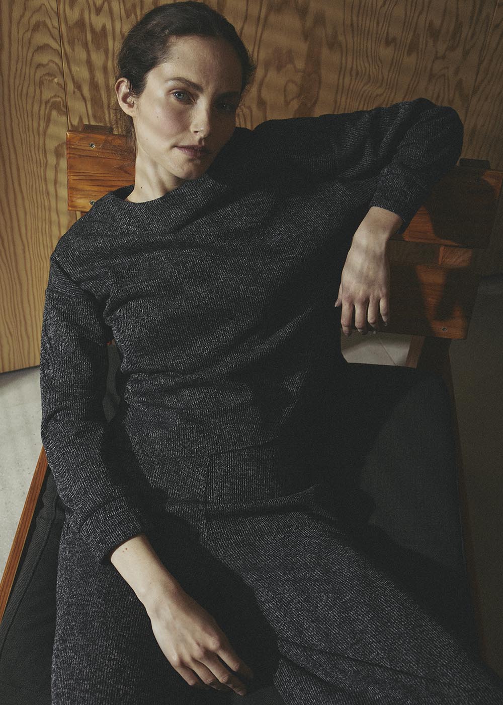 Sweatshirt oversize noir manches longues