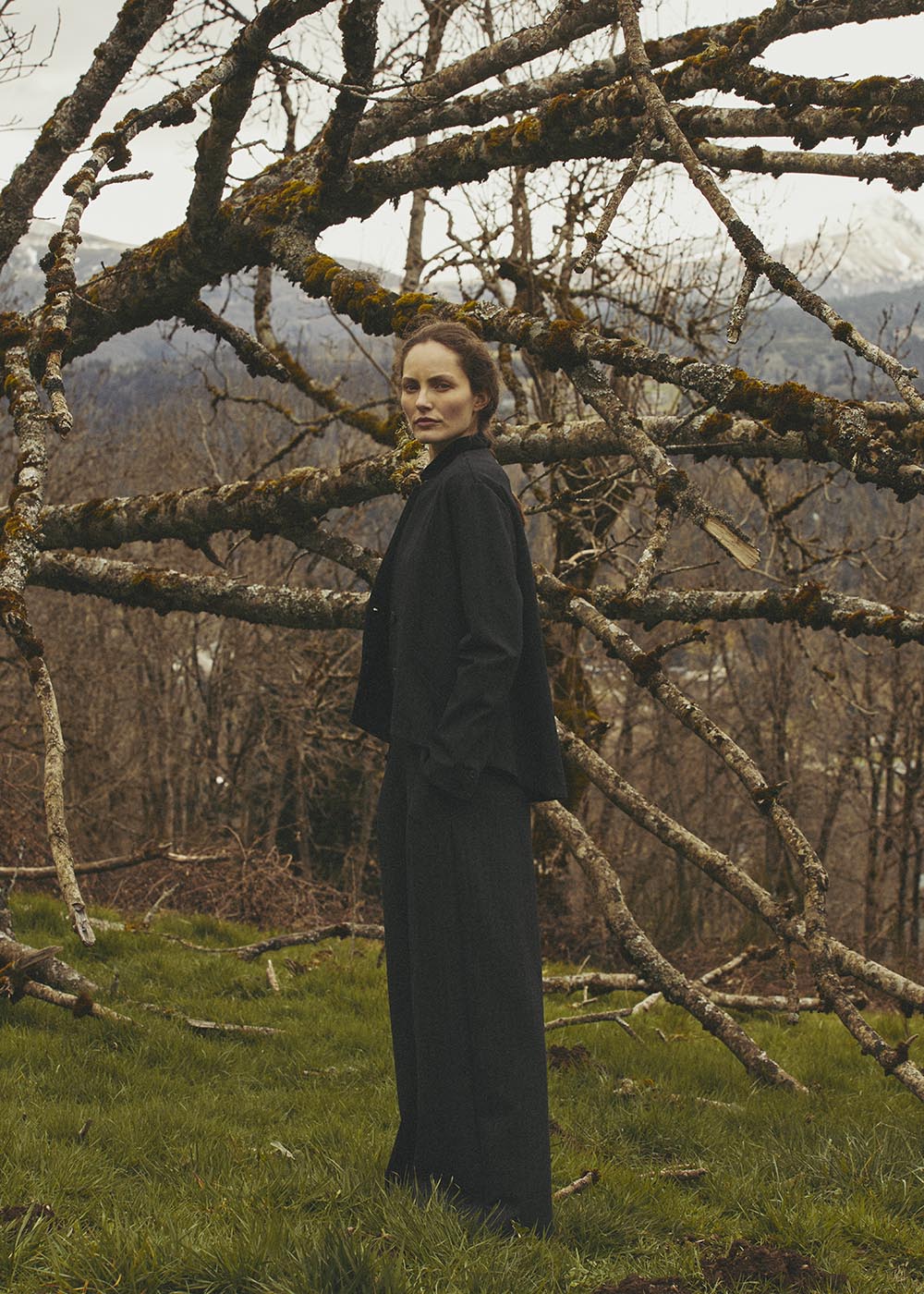 Veste trapèze gris foncé à imprimé chevrons – Image 2