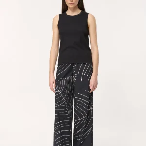 Débardeur noir côtelé ajusté