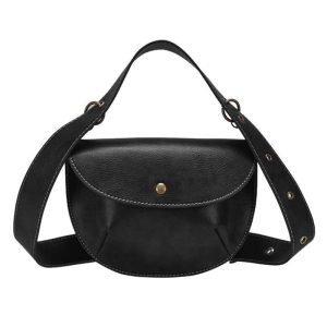 Sac Ceinture Cuir Vintage Noir VICTORIA