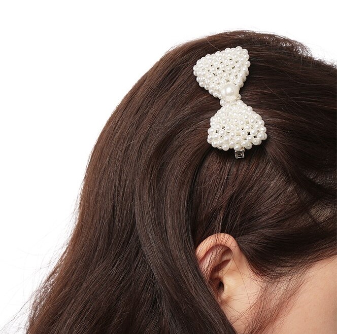 Barrette Pince Perle Nœud – Image 2