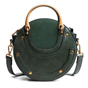 Sac Rond en Simili Cuir Megane – Vert