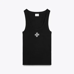 DÉBARDEUR TOP CÔTELÉ À BRETELLES