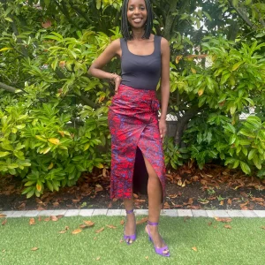 Jupe crayon wax fendu