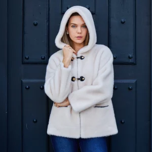 INAYA - Veste à capuche en fausse fourrure