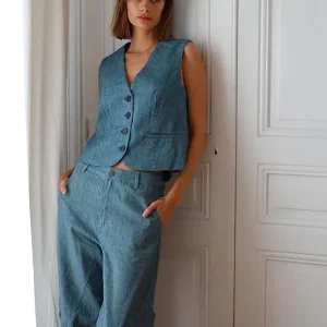 Top sans manches Johan Bleu