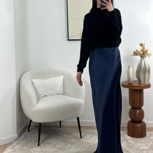 JUPE EXTRA LONGUE MARINE ALMA