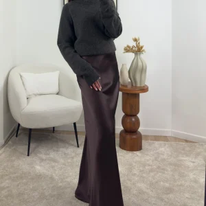 JUPE EXTRA LONGUE MARRON ALMA