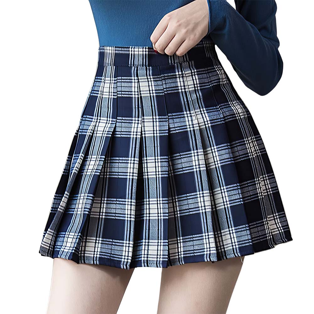 Jupe Écossaise Bleue et Blanche