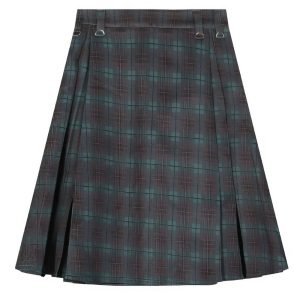Jupe Écossaise Longue Tartan Vert Et Noir