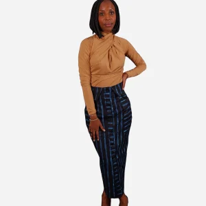 Jupe droite longue boutonné fixe