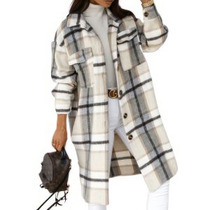 Manteau Long Tartan Femme