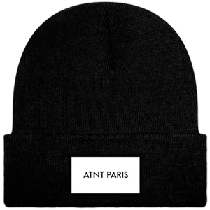 Bonnet Noir à Revers Atnt Paris