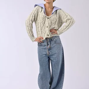 Pull col chemise Philipinnes Ecru