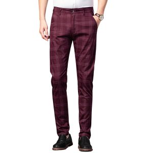 Pantalon Tartan Bordeaux Long