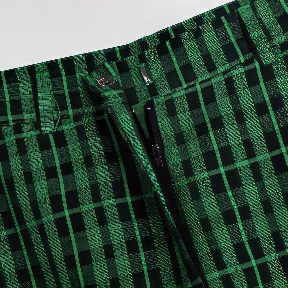 Pantalon Écossais Cargo Homme À Sangles Vert Et Noir – Image 2