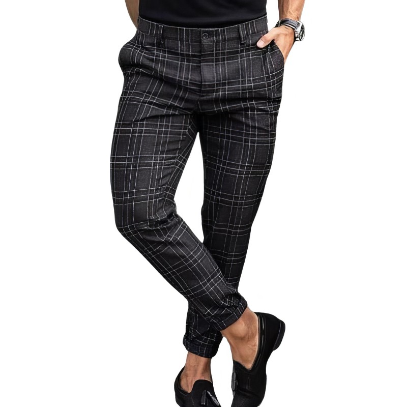Pantalon Motif Tartan Homme