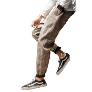 Pantalon Tartan Beige Homme